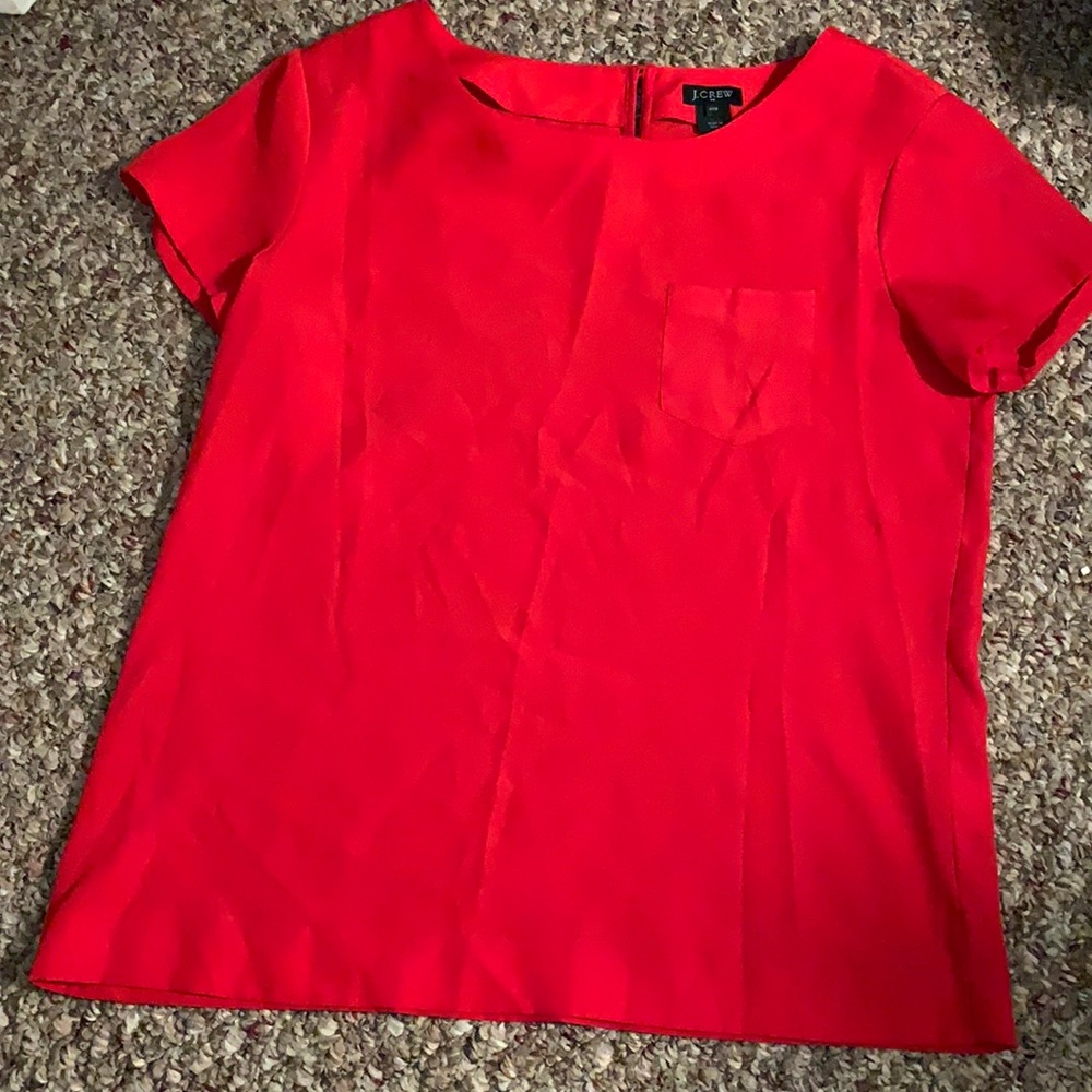 J. crew red shirt with pocket XXS